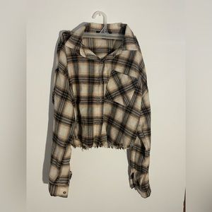 SOLD: FADED ROSE CROP FLANNEL
